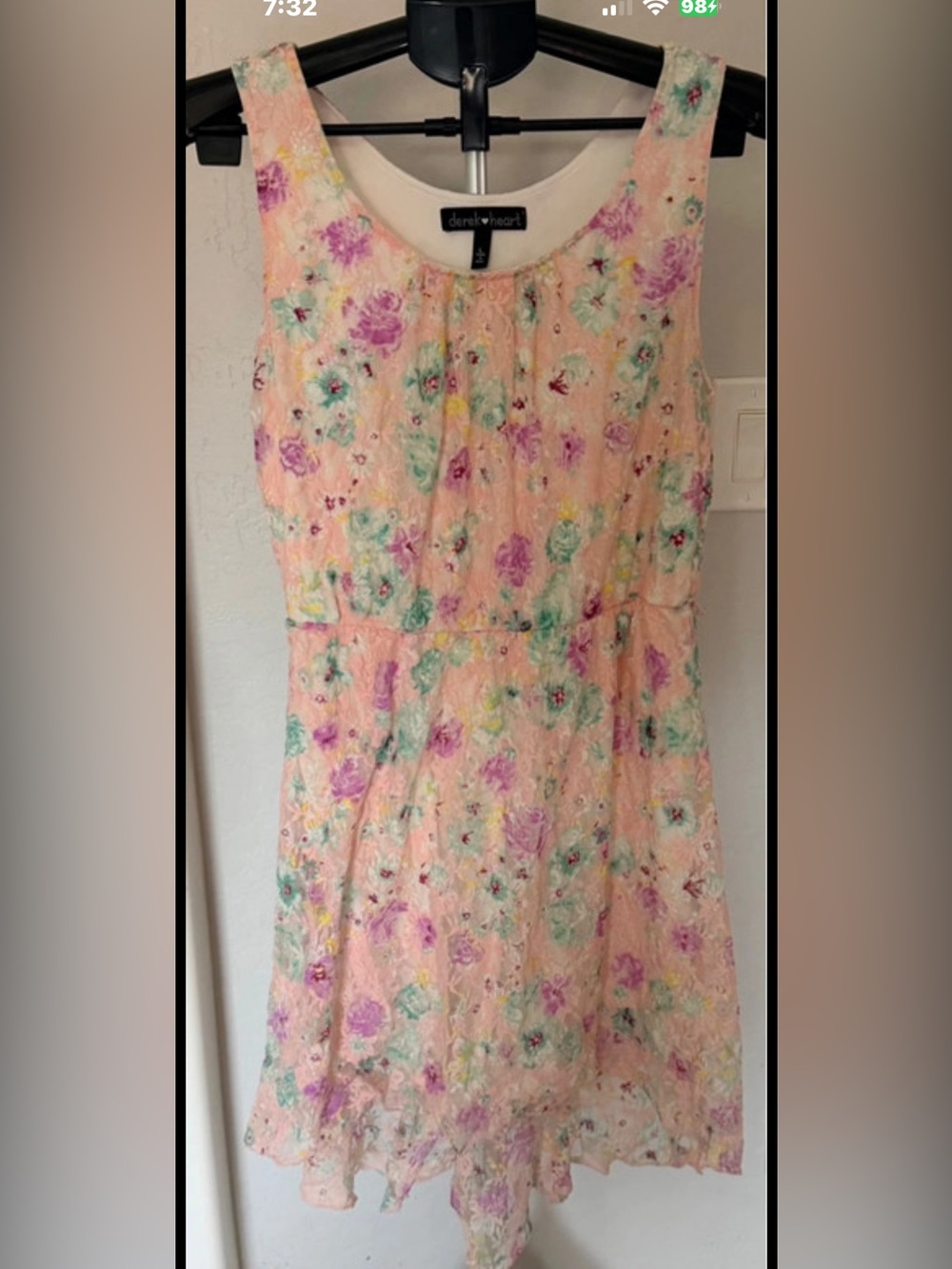 Derek Heart Peach Floral Eyelet Sundress